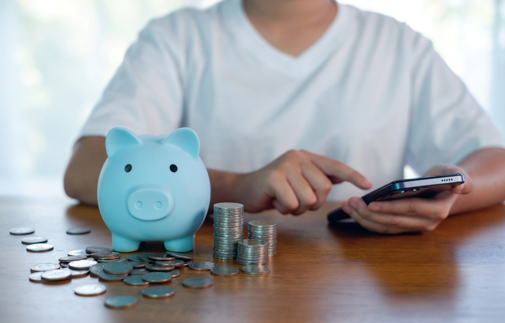 Financial documents and calculator used to review child support payments